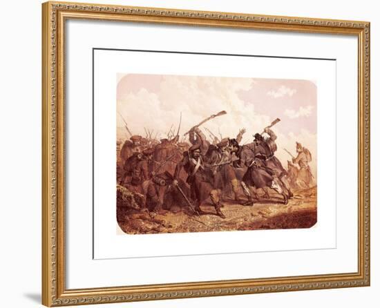 Clash Between Piedmont and Russian Troops, 1855-null-Framed Giclee Print