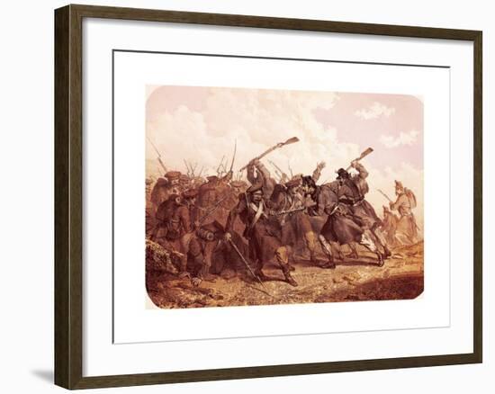 Clash Between Piedmont and Russian Troops, 1855-null-Framed Giclee Print