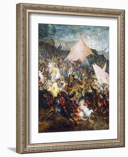 Clash of Cavalries, Battle of Issus, Alexander Great Defeated Army of Darius III-Jan Brueghel the Elder-Framed Giclee Print