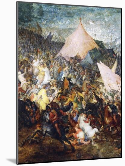 Clash of Cavalries, Battle of Issus, Alexander Great Defeated Army of Darius III-Jan Brueghel the Elder-Mounted Giclee Print