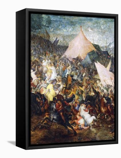 Clash of Cavalries, Battle of Issus, Alexander Great Defeated Army of Darius III-Jan Brueghel the Elder-Framed Premier Image Canvas