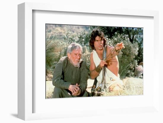 CLASH OF THE TITANS, 1981 directed by DESMOND DAVIS Burgess Meredith and Harry Hamlin (photo)-null-Framed Photo