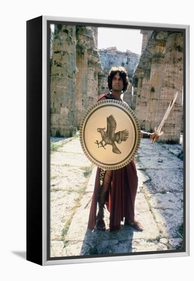 CLASH OF THE TITANS, 1981 directed by DESMOND DAVIS Harry Hamlin is Perseus (photo)-null-Framed Stretched Canvas