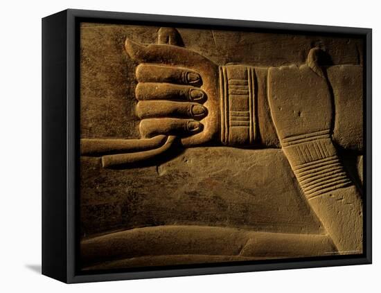 Clasped Hand of the Official Khudu-Khaf in Cemetery near Giza, Old Kingdom, Egypt-Kenneth Garrett-Framed Premier Image Canvas