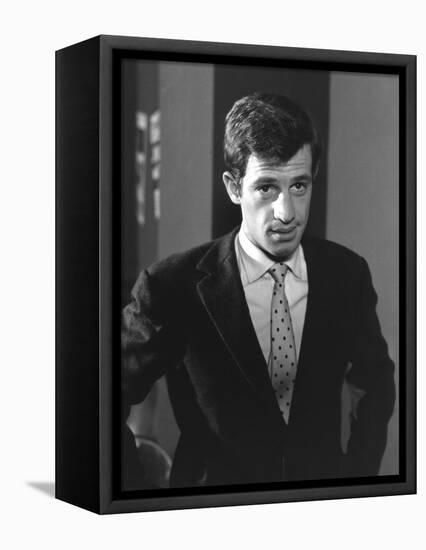 Classe tous risques by Claude Sautet with Jean-Paul Belmondo, 1960 (b/w photo)-null-Framed Stretched Canvas