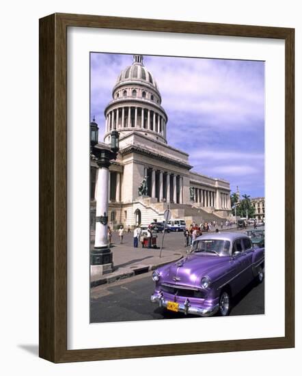 Classic 1950's Auto at Havana Capitol, Havana, Cuba-Bill Bachmann-Framed Photographic Print