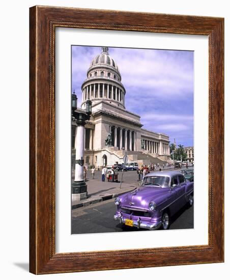 Classic 1950's Auto at Havana Capitol, Havana, Cuba-Bill Bachmann-Framed Photographic Print