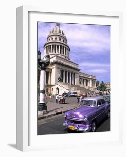 Classic 1950's Auto at Havana Capitol, Havana, Cuba-Bill Bachmann-Framed Photographic Print