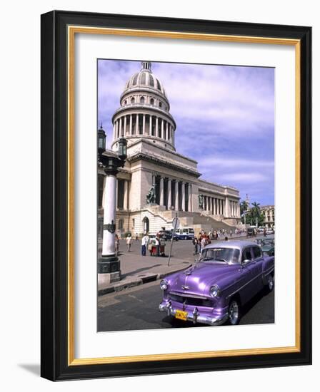 Classic 1950's Auto at Havana Capitol, Havana, Cuba-Bill Bachmann-Framed Photographic Print