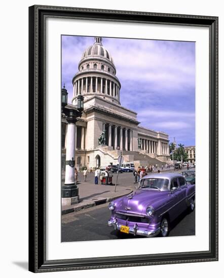 Classic 1950's Auto at Havana Capitol, Havana, Cuba-Bill Bachmann-Framed Photographic Print