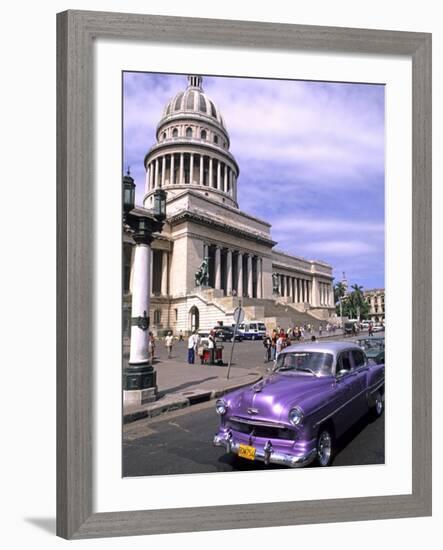 Classic 1950's Auto at Havana Capitol, Havana, Cuba-Bill Bachmann-Framed Photographic Print