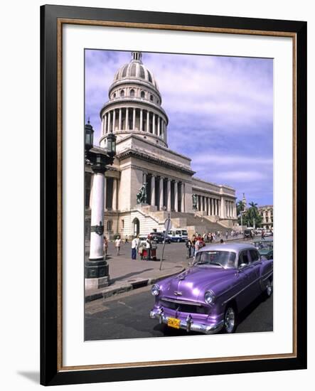 Classic 1950's Auto at Havana Capitol, Havana, Cuba-Bill Bachmann-Framed Photographic Print