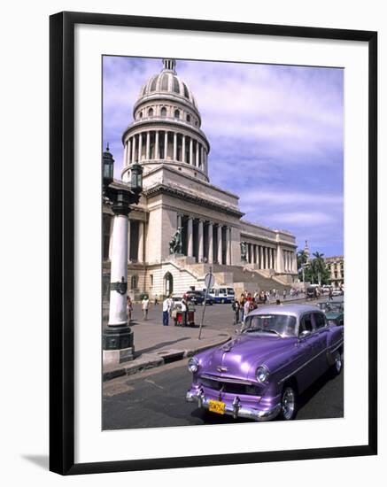 Classic 1950's Auto at Havana Capitol, Havana, Cuba-Bill Bachmann-Framed Photographic Print