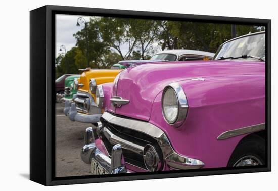 Classic 1950's car in Old Havana, Cuba.-Michele Niles-Framed Premier Image Canvas