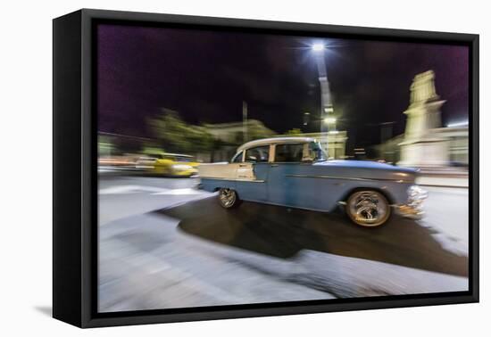 Classic 1955 Chevrolet Bel Air taxi, locally known as almendrones in the town of Cienfuegos, Cuba, -Michael Nolan-Framed Premier Image Canvas
