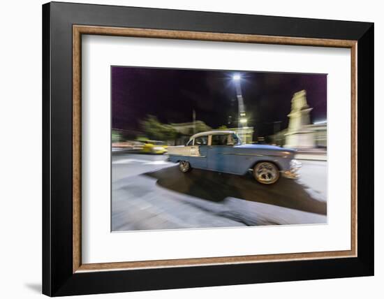 Classic 1955 Chevrolet Bel Air taxi, locally known as almendrones in the town of Cienfuegos, Cuba, -Michael Nolan-Framed Photographic Print