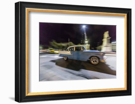 Classic 1955 Chevrolet Bel Air taxi, locally known as almendrones in the town of Cienfuegos, Cuba, -Michael Nolan-Framed Photographic Print