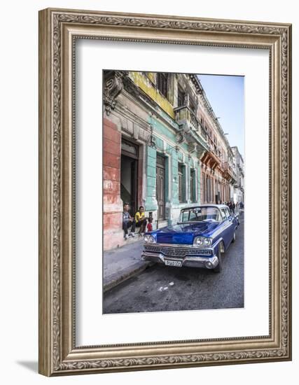 Classic 50s America Car in the Streets of Centro Habana, Havana, Cuba-Jon Arnold-Framed Photographic Print