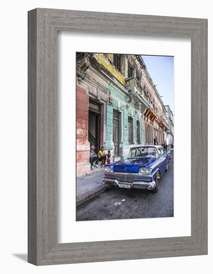 Classic 50s America Car in the Streets of Centro Habana, Havana, Cuba-Jon Arnold-Framed Photographic Print