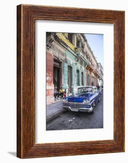 Classic 50s America Car in the Streets of Centro Habana, Havana, Cuba-Jon Arnold-Framed Photographic Print