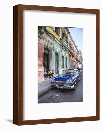 Classic 50s America Car in the Streets of Centro Habana, Havana, Cuba-Jon Arnold-Framed Photographic Print