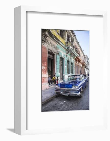 Classic 50s America Car in the Streets of Centro Habana, Havana, Cuba-Jon Arnold-Framed Photographic Print