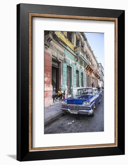 Classic 50s America Car in the Streets of Centro Habana, Havana, Cuba-Jon Arnold-Framed Photographic Print