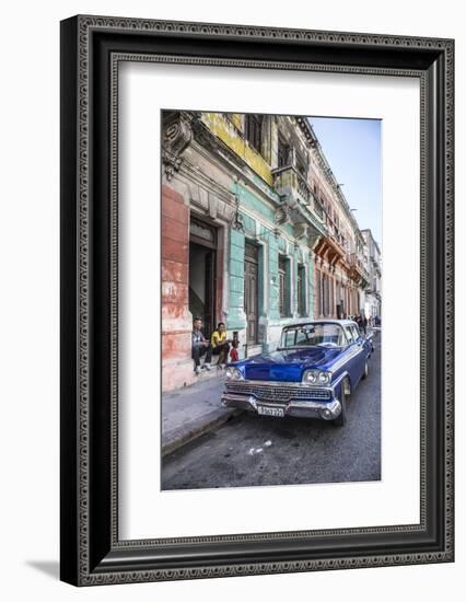 Classic 50s America Car in the Streets of Centro Habana, Havana, Cuba-Jon Arnold-Framed Photographic Print