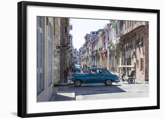 Classic 50s America Car in the Streets of Centro Habana, Havana, Cuba-Jon Arnold-Framed Photographic Print