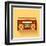 Classic 80S Boombox Portable Cassette Tape Player on Retro Background Detailed Vector Icon-Viktorus-Framed Art Print