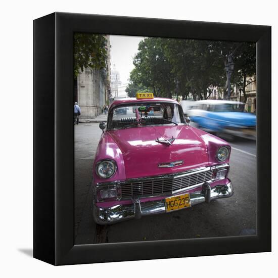 Classic American Car (Chevrolet), Paseo Del Prado, Havana, Cuba-Jon Arnold-Framed Premier Image Canvas