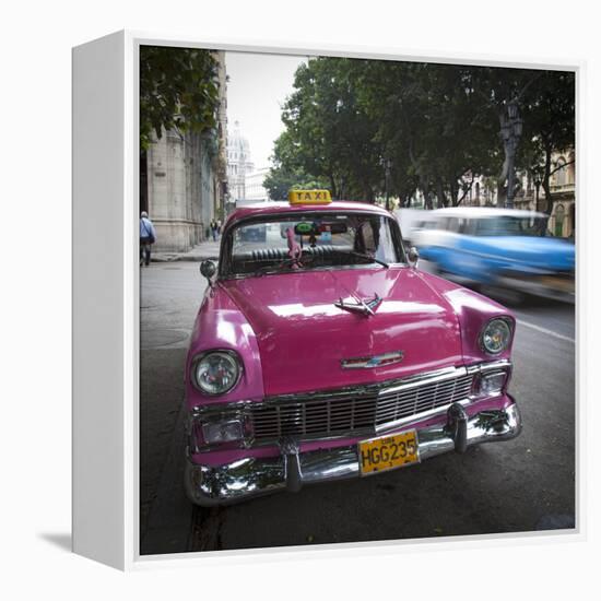 Classic American Car (Chevrolet), Paseo Del Prado, Havana, Cuba-Jon Arnold-Framed Premier Image Canvas