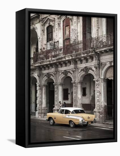 Classic American Car (Chevrolet), Paseo Del Prado, Havana, Cuba-Jon Arnold-Framed Premier Image Canvas