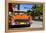 Classic American Car on South Beach, Miami.-vent du sud-Framed Premier Image Canvas