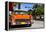 Classic American Car on South Beach, Miami.-vent du sud-Framed Premier Image Canvas