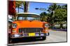 Classic American Car on South Beach, Miami.-vent du sud-Mounted Photographic Print