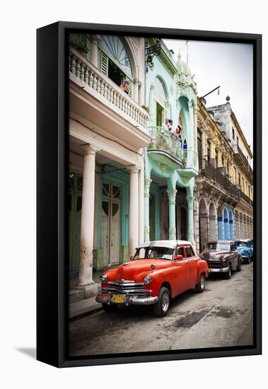 Classic American Car (Plymouth), Havana, Cuba-Jon Arnold-Framed Premier Image Canvas