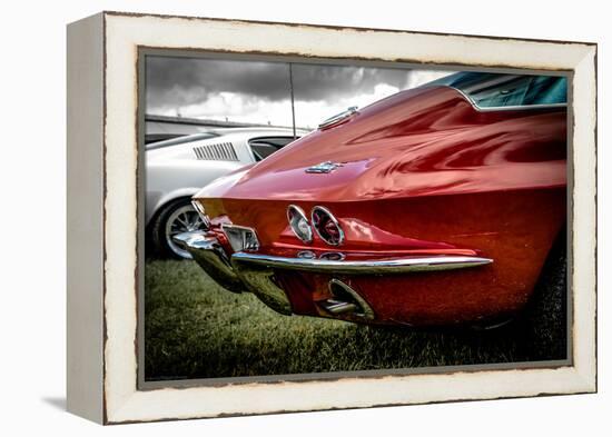 Classic American Muscle Car in Red-David Challinor-Framed Premier Image Canvas