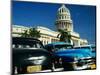 Classic American Taxi Cars Parked in Front of National Capital Building, Havana, Cuba-Martin Lladó-Mounted Photographic Print