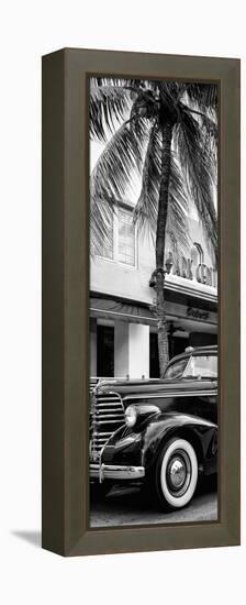 Classic Antique Car of Art Deco District - Park Central Hotel on Ocean Drive - Miami Beach-Philippe Hugonnard-Framed Premier Image Canvas