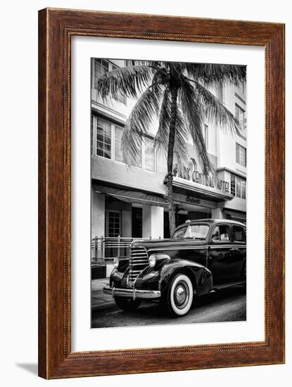 Classic Antique Car of Art Deco District - Park Central Hotel on Ocean Drive - Miami Beach-Philippe Hugonnard-Framed Photographic Print