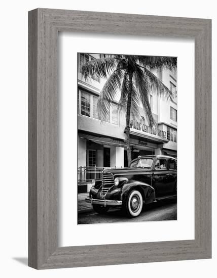 Classic Antique Car of Art Deco District - Park Central Hotel on Ocean Drive - Miami Beach-Philippe Hugonnard-Framed Premium Photographic Print