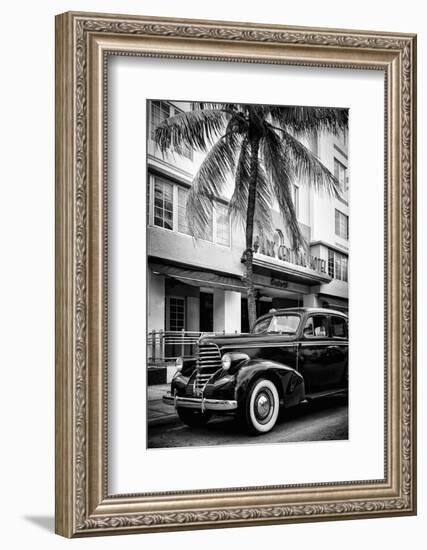 Classic Antique Car of Art Deco District - Park Central Hotel on Ocean Drive - Miami Beach-Philippe Hugonnard-Framed Photographic Print