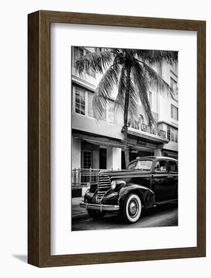 Classic Antique Car of Art Deco District - Park Central Hotel on Ocean Drive - Miami Beach-Philippe Hugonnard-Framed Photographic Print