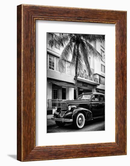 Classic Antique Car of Art Deco District - Park Central Hotel on Ocean Drive - Miami Beach-Philippe Hugonnard-Framed Photographic Print