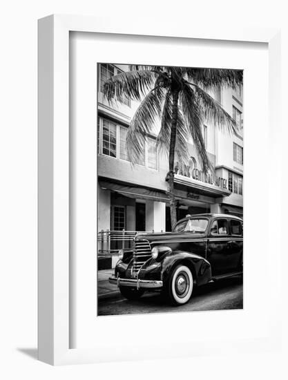 Classic Antique Car of Art Deco District - Park Central Hotel on Ocean Drive - Miami Beach-Philippe Hugonnard-Framed Photographic Print