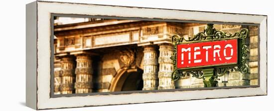 Classic Art, Metro Sign at the Louvre Metro Station, Paris, France-Philippe Hugonnard-Framed Premier Image Canvas