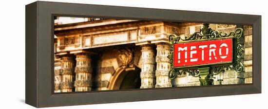 Classic Art, Metro Sign at the Louvre Metro Station, Paris, France-Philippe Hugonnard-Framed Premier Image Canvas