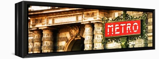 Classic Art, Metro Sign at the Louvre Metro Station, Paris, France-Philippe Hugonnard-Framed Premier Image Canvas
