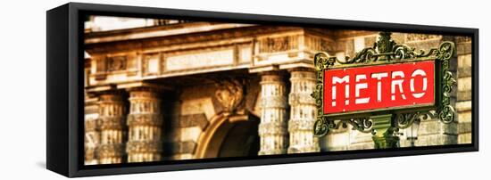 Classic Art, Metro Sign at the Louvre Metro Station, Paris, France-Philippe Hugonnard-Framed Premier Image Canvas